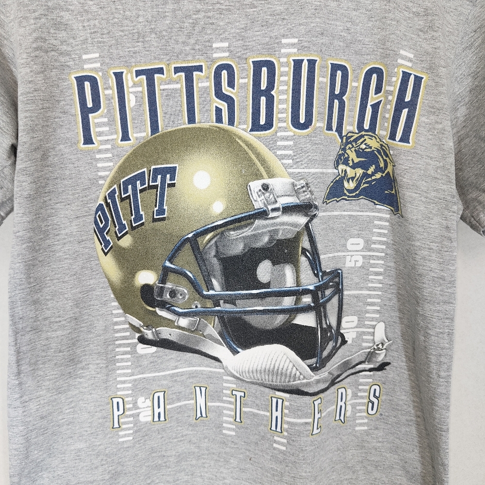 Gildan Pittsburgh Panthers Football T-Shirt Grey Size S Graphic Print - Picture 3 of 7